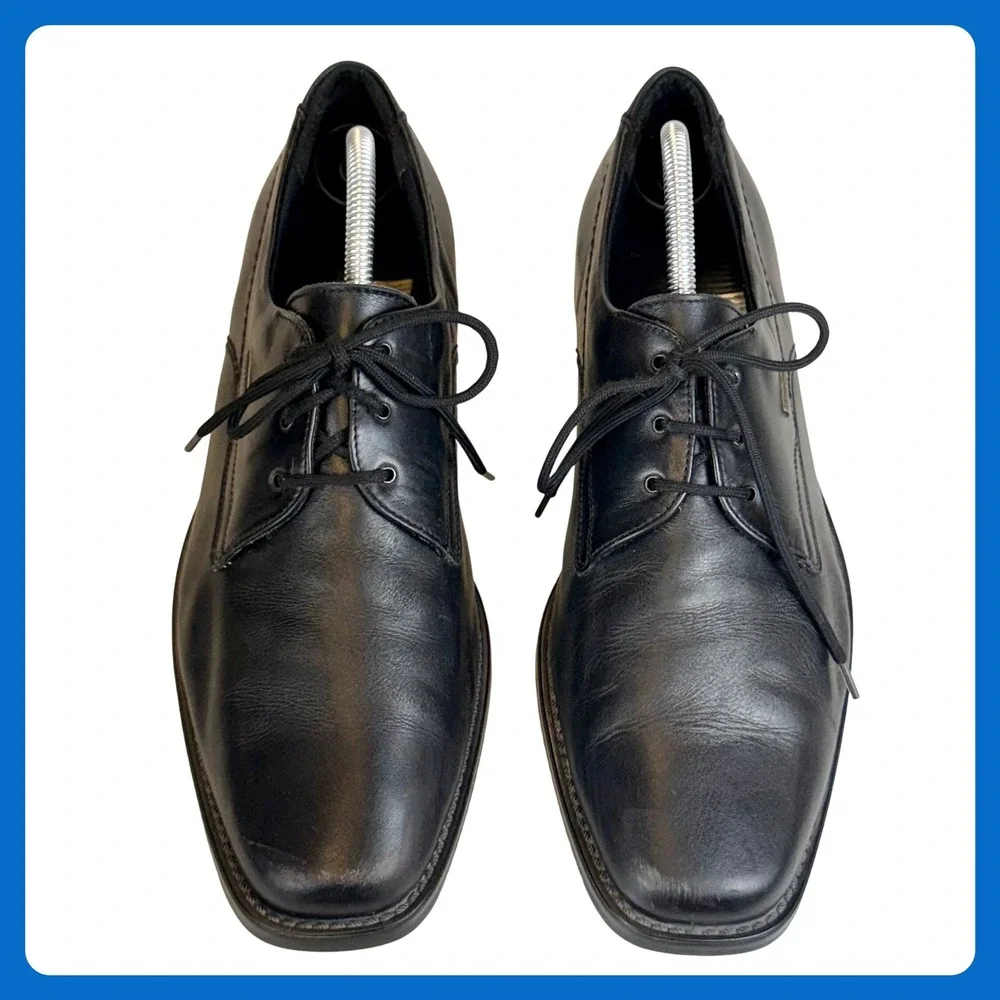 Sioux Gore-Tex Derby Shoes Men 8.5 Black Leather Waterproof Square Dress‎ Shoes